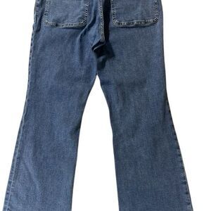 Madewell Women's Blue Mid-rise Zip Fly Kick Out Bootcut Denim Jeans Size 31